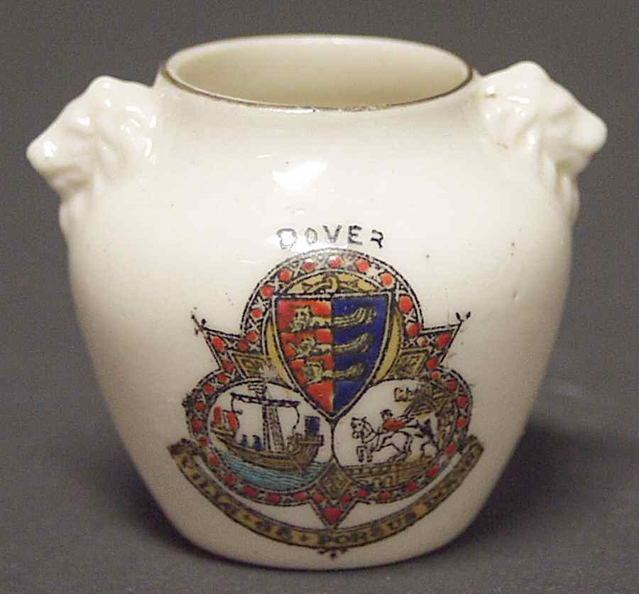 British Crested Ware Vase-Lion Head - No Box by Unknown Manufacturer-1