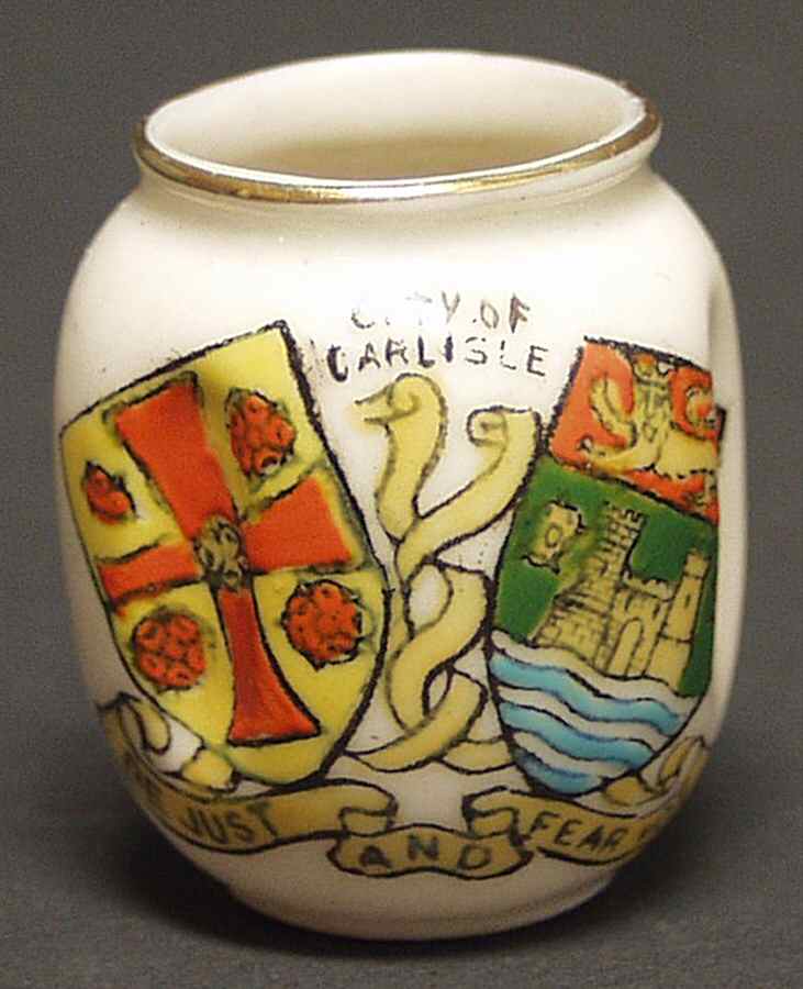 British Crested Ware Vase-City Of Carlisle - No Box by Unknown Manufacturer-1
