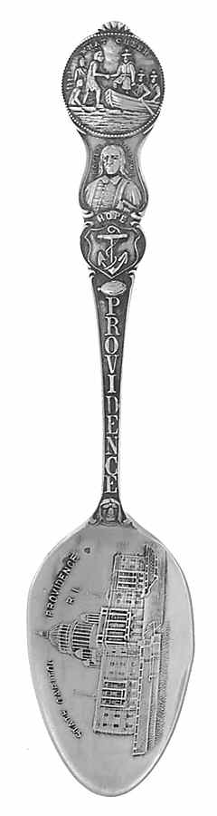 Rhode Island Souvenir Spoon Providence-Roger Williams - No Box by Unknown Mfg Silver-1