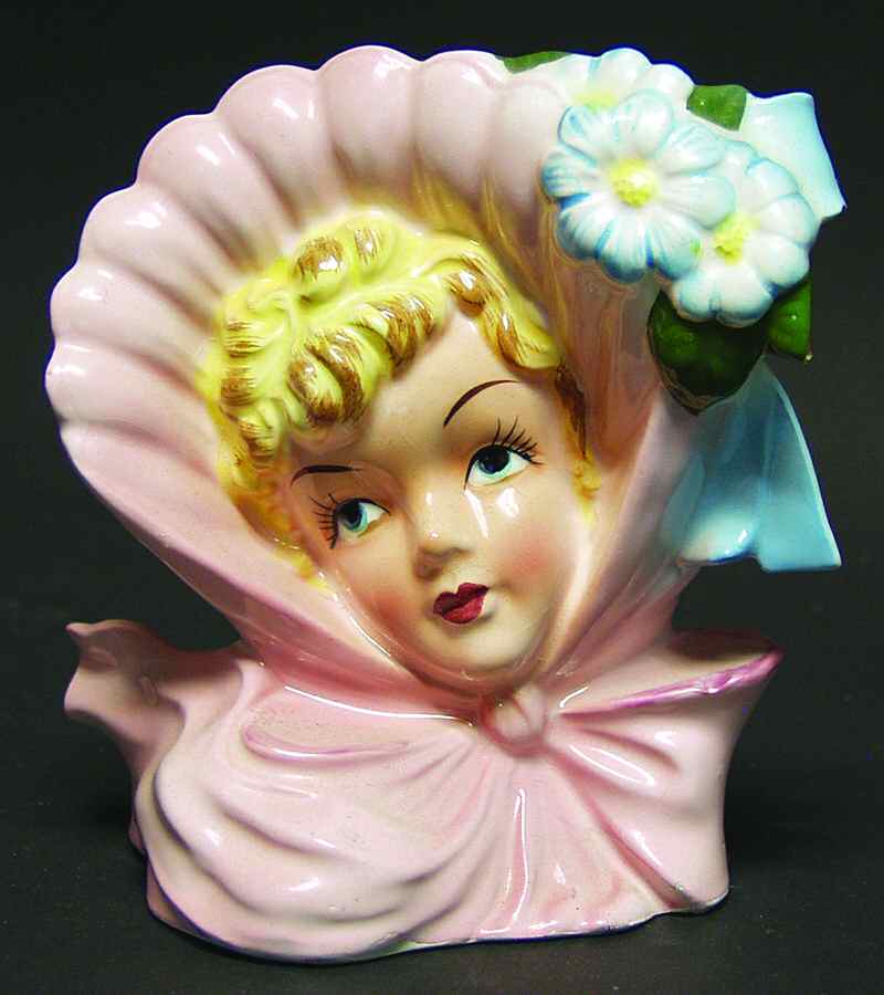 Head Vases Girl W/Bonnet And Flowers - No Box by Unknown Manufacturer-1