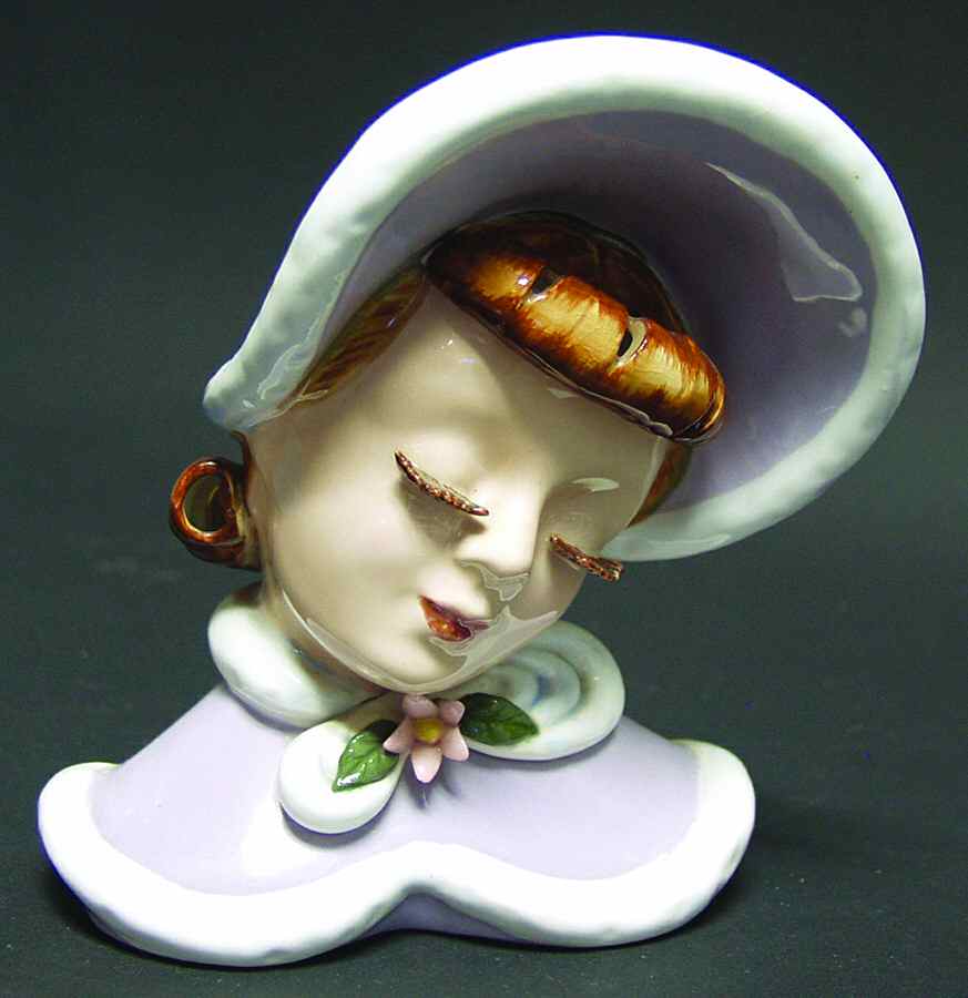 Head Vases Lefton Closed Eyes Girl - No Box by Unknown Manufacturer-1