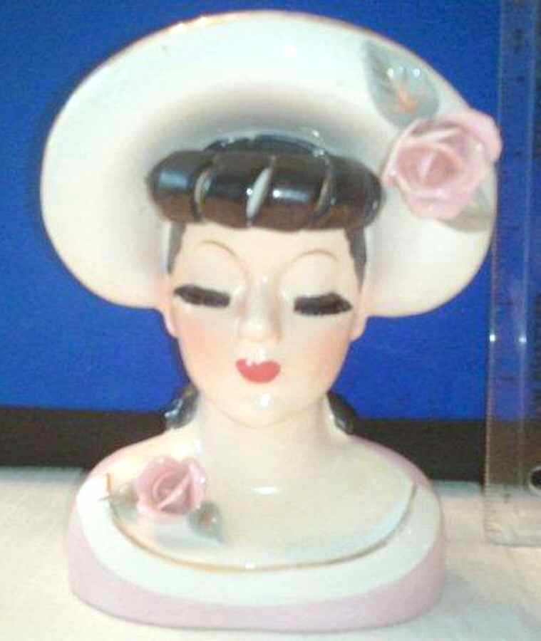Head Vases Lady With Eyes Closed-No Stones - No Box by Unknown Manufacturer-1