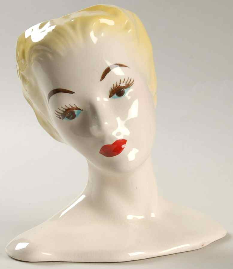 Head Vases Lady Blonde/Blu Eyes  Bust - No Box by Unknown Manufacturer-1