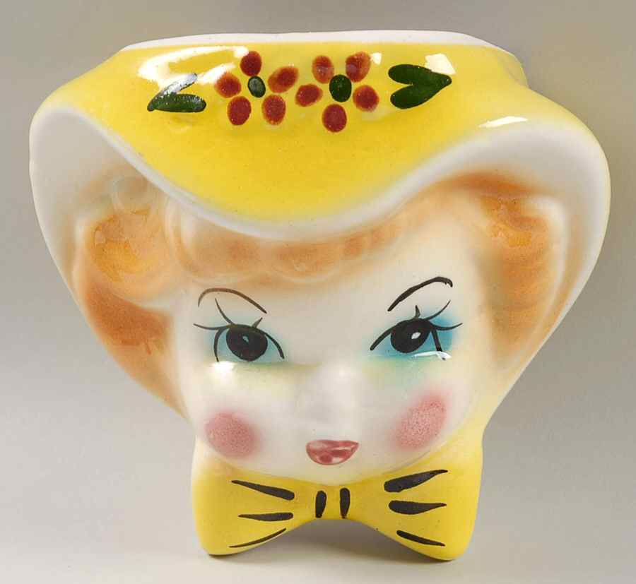 Head Vases Boy Yellow Hat/Tie  Vwap - No Box by Unknown Manufacturer-1