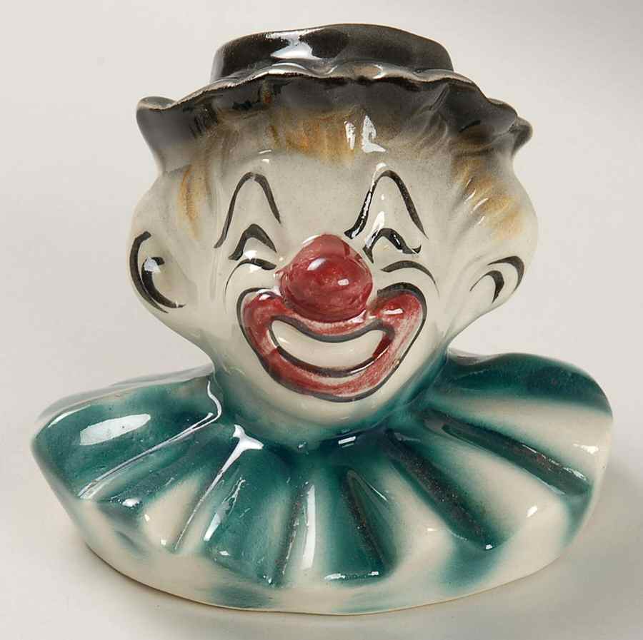 Head Vases Clown Grn Collar Blk Hat - No Box by Unknown Manufacturer-1