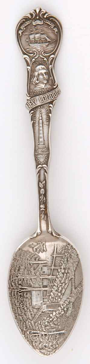 Connecticut Souvenir Spoon New London-Old Town Mill - No Box by Unknown Mfg Silver-1