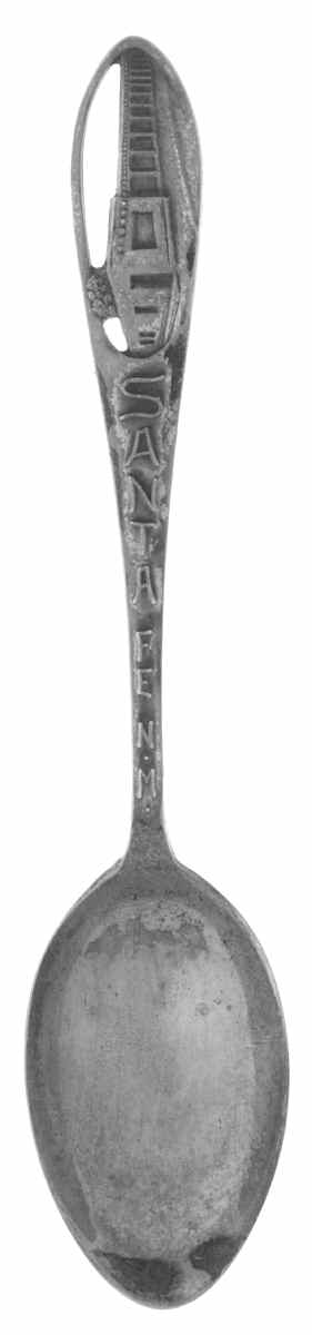 New Mexico Souvenir Spoon Santa Fe - No Box by Unknown Mfg Silver-1