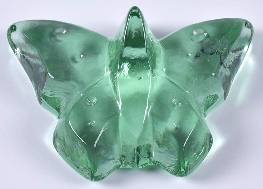 Art Glass Paperweights Green Butterfly - No Box by Unknown Mfg Collectibles-1
