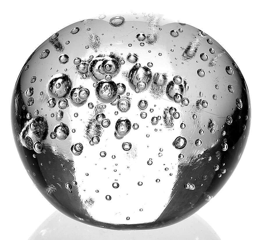 Art Glass Paperweights Clear Sphere, Small Bubbles - No Box by Unknown Mfg Collectibles-1