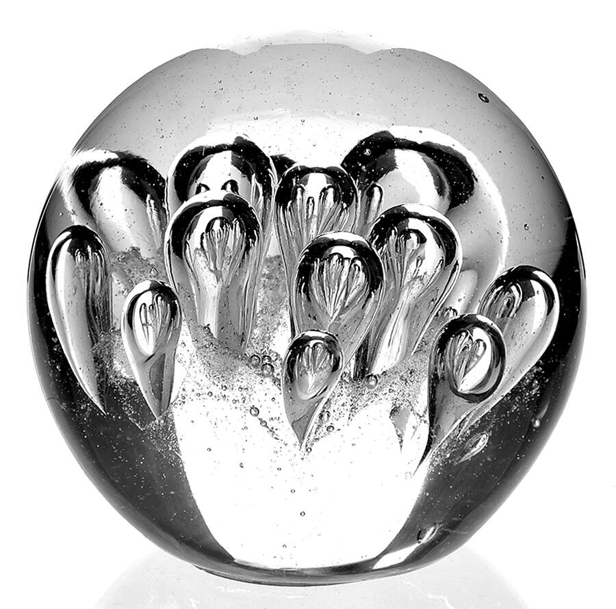 Art Glass Paperweights Clear Sphere, Teardrop Bubbles - No Box by Unknown Mfg Collectibles-1
