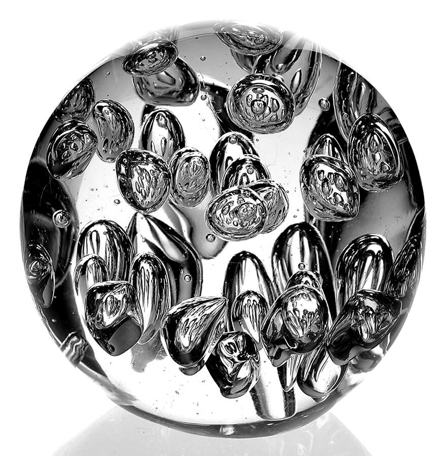 Art Glass Paperweights Clear Sphere, Large Bubbles - No Box 60 by Unknown Mfg Collectibles-1