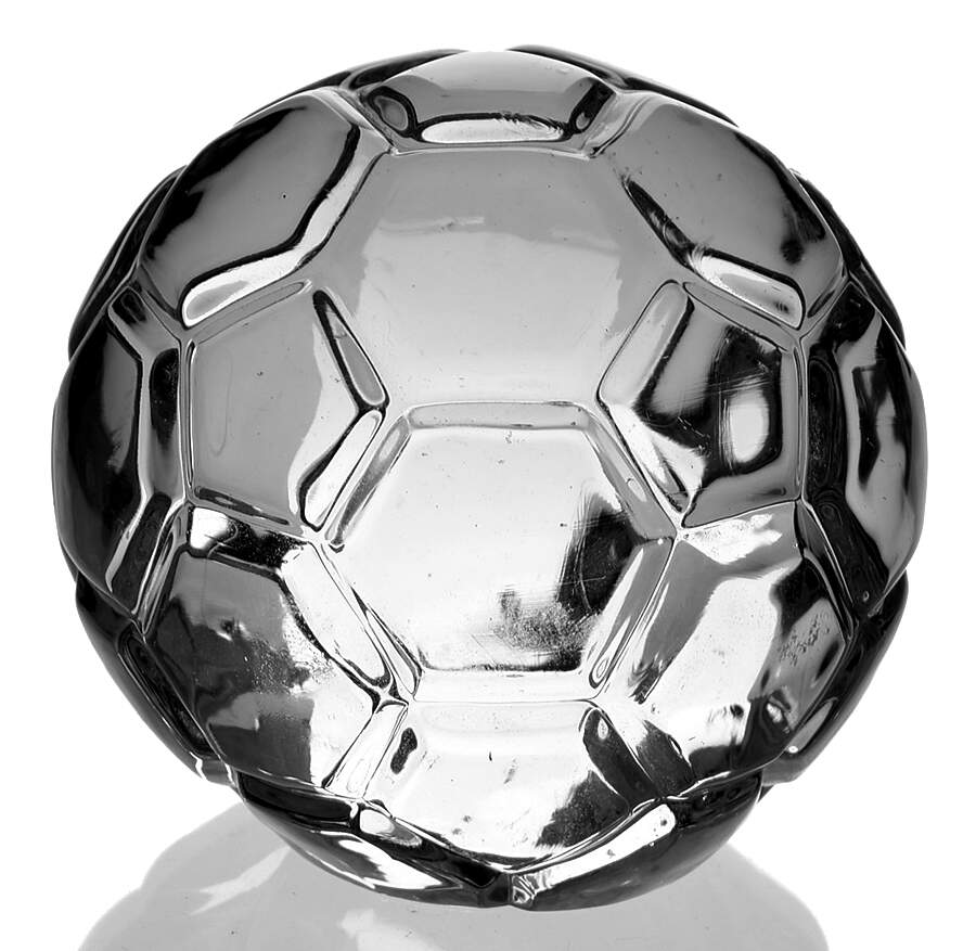 Art Glass Paperweights Soccer Ball - Clear - No Box by Unknown Mfg Collectibles-1