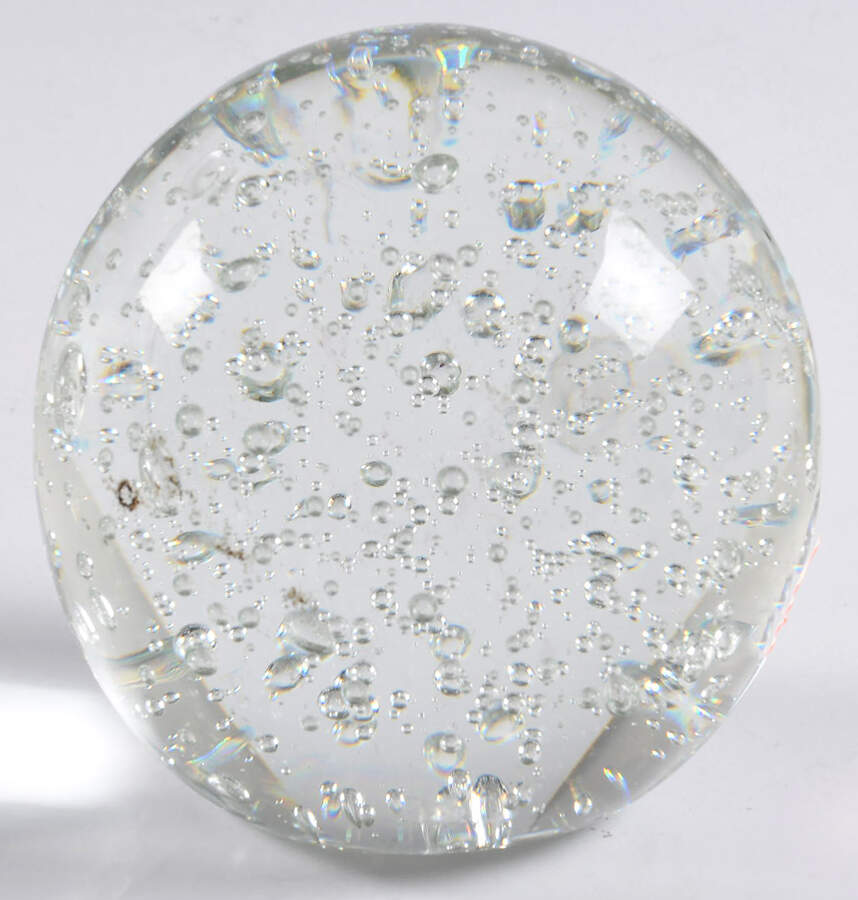 Art Glass Paperweights Clear Sphere, Small Bubbles - No Box by Unknown Mfg Collectibles-1