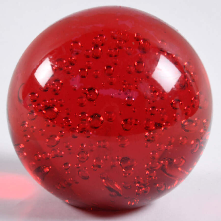 Art Glass Paperweights Red Sphere With Bubbles - No Box by Unknown Mfg Collectibles-1