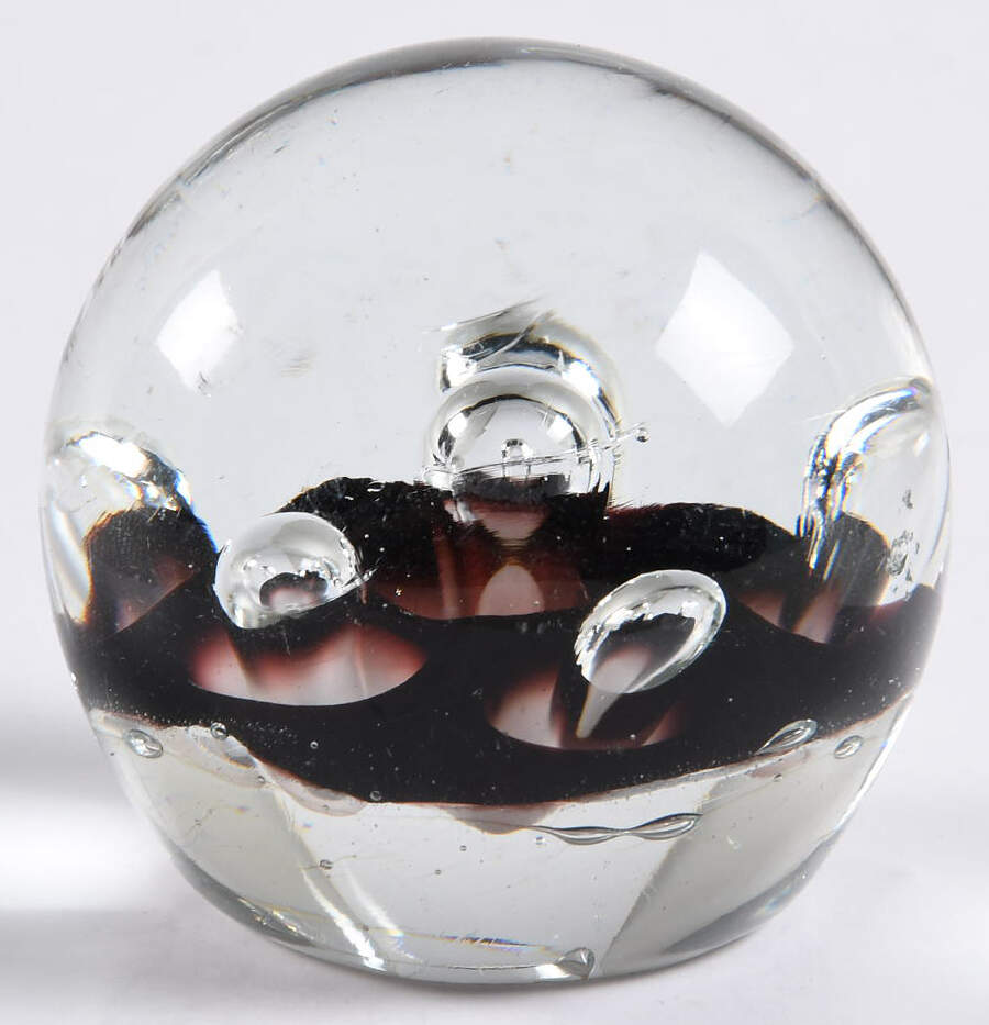 Art Glass Paperweights Clear-Purple,Lg Bubbles  - No Box by Unknown Mfg Collectibles-1