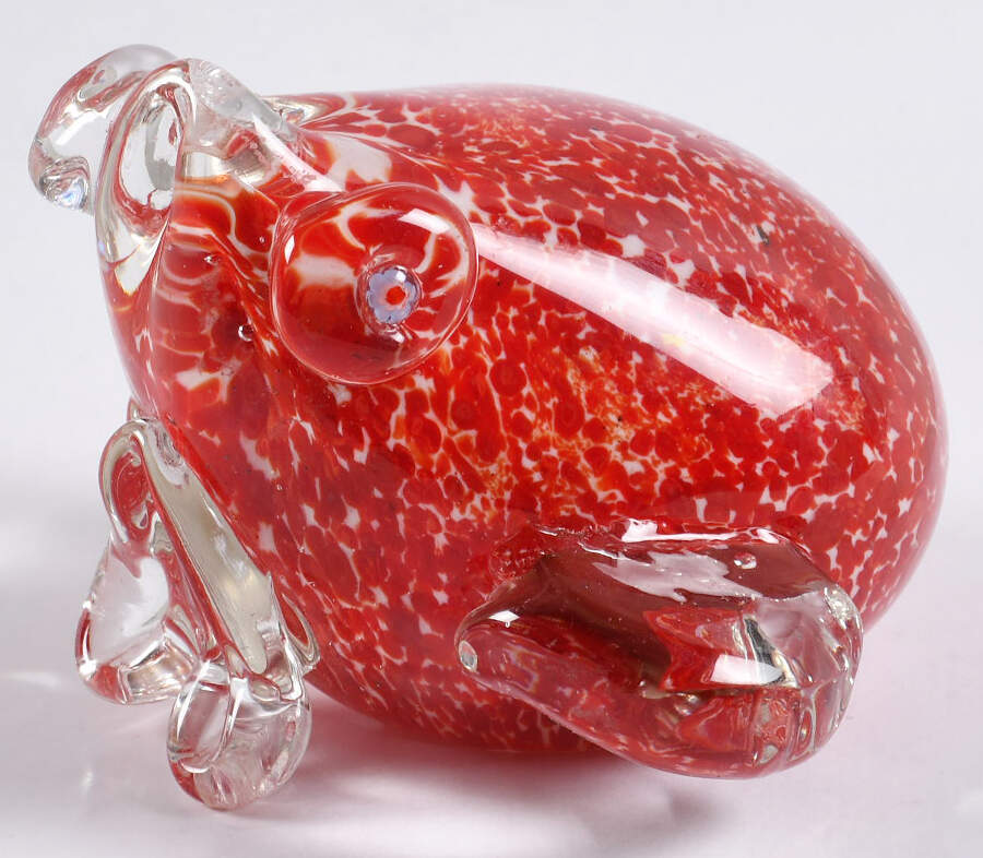 Art Glass Paperweights Red Frog - No Box by Unknown Mfg Collectibles-1