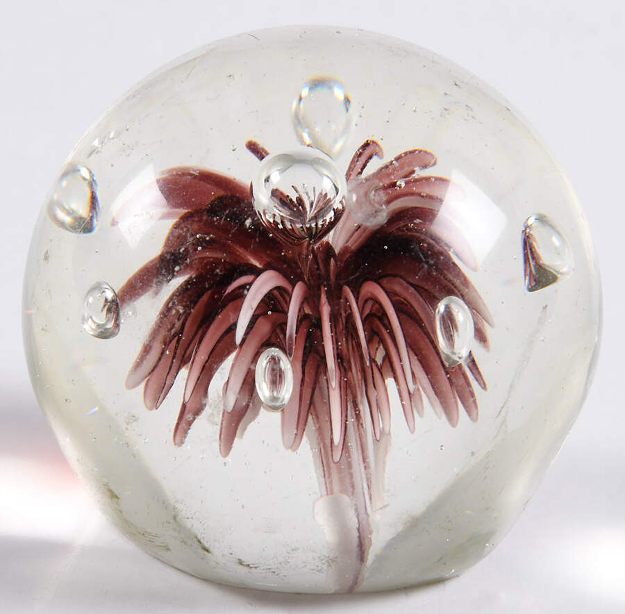 Art Glass Paperweights Purple Flower - No Box by Unknown Mfg Collectibles-1