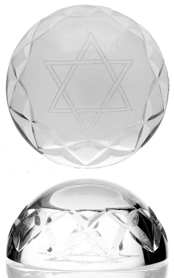 Art Glass Paperweights Star Of David Dome Shape - No Box by Unknown Mfg Collectibles-1