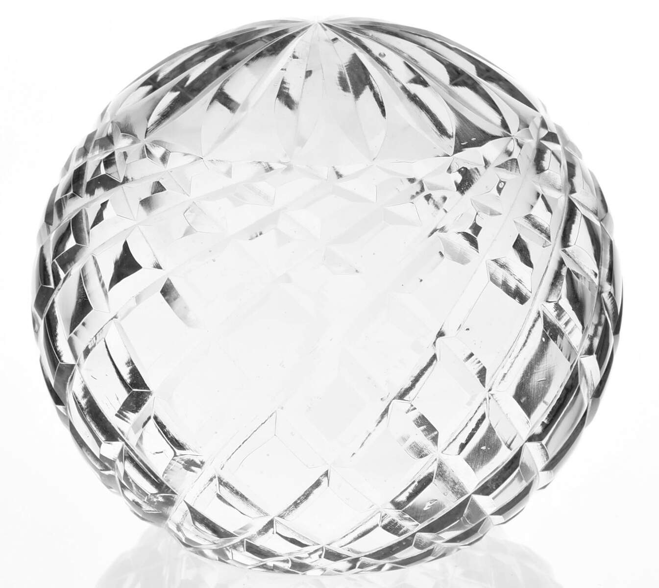 Art Glass Paperweights Cut Diamond Design Sphere - No Box by Unknown Mfg Collectibles-1