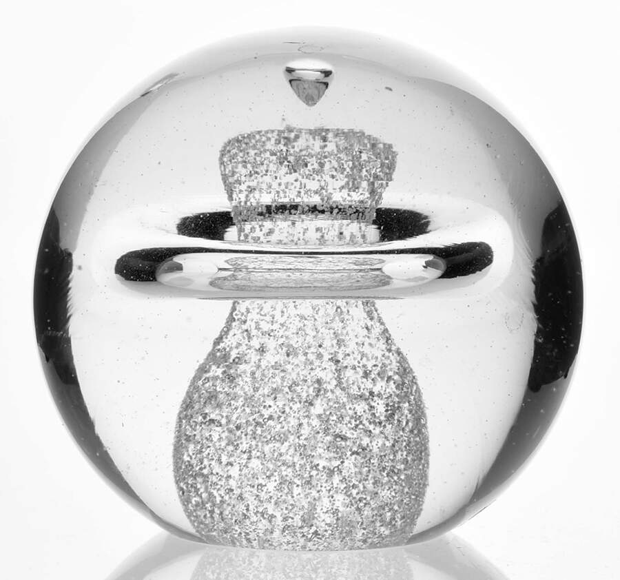 Art Glass Paperweights Clear With Controlled Bubbles - No Box by Unknown Mfg Collectibles-1