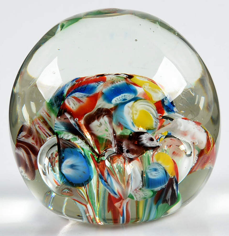 Art Glass Paperweights Multi Color Trumpet Flowers - No Box by Unknown Mfg Collectibles-1