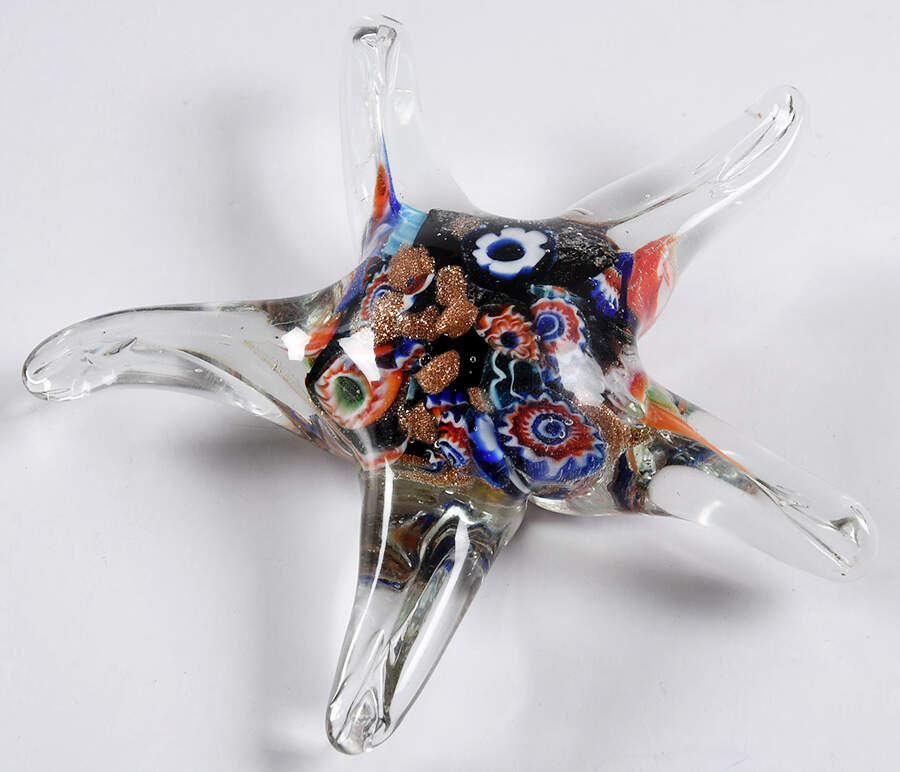 Art Glass Paperweights Starfish-Millefiore Center - No Box by Unknown Mfg Collectibles-1