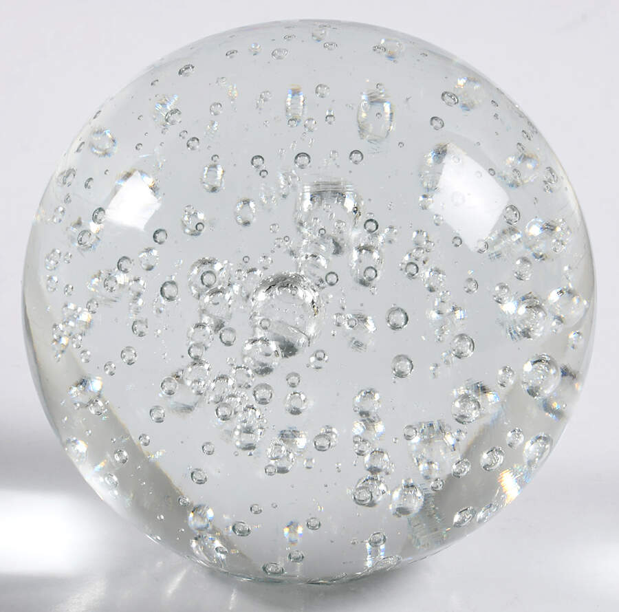 Art Glass Paperweights Sphere-Clear,Assorted Bubbles - No Box by Unknown Mfg Collectibles-1