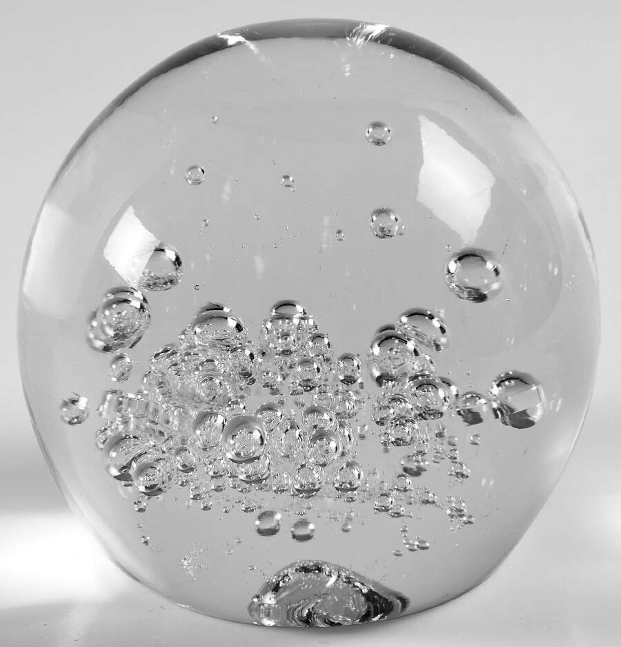 Art Glass Paperweights Clear With Bubbles At Base - No Box by Unknown Mfg Collectibles-1