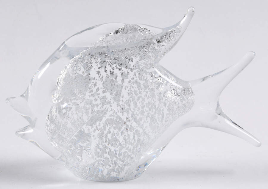 Art Glass Paperweights Fish With Silver Flecks - No Box by Unknown Mfg Collectibles-1