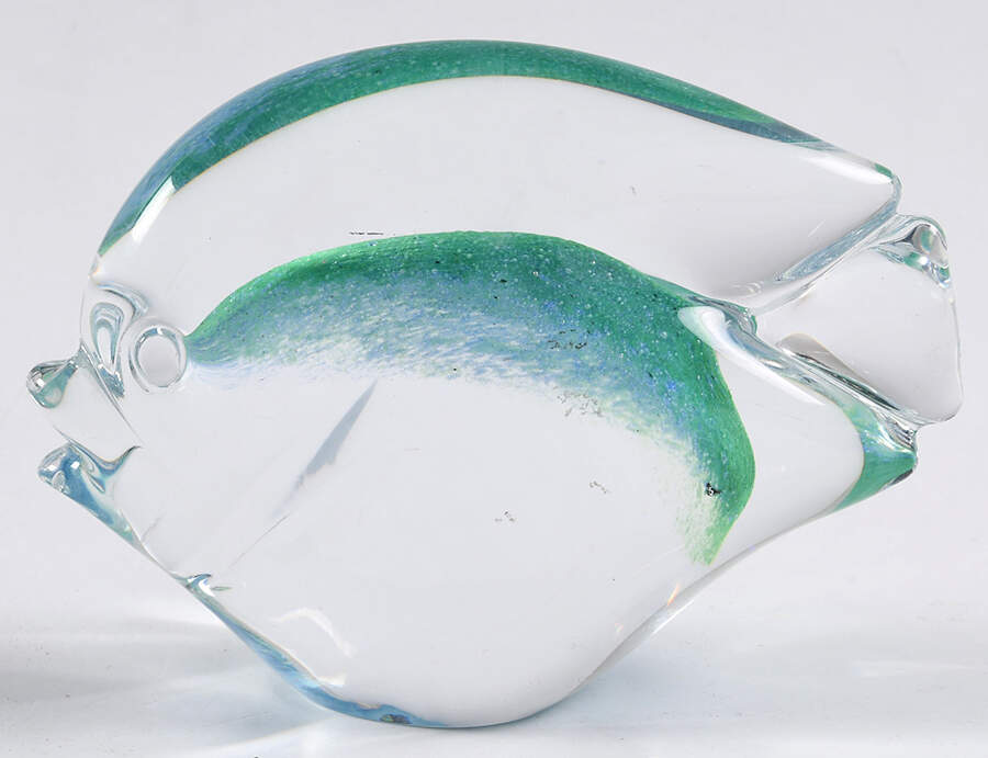 Art Glass Paperweights Fish With Blue/Green Interior - No Box by Unknown Mfg Collectibles-1