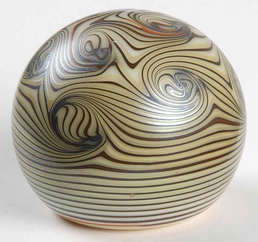 Art Glass Paperweights Tan Swirl - No Box by Unknown Mfg Collectibles-1