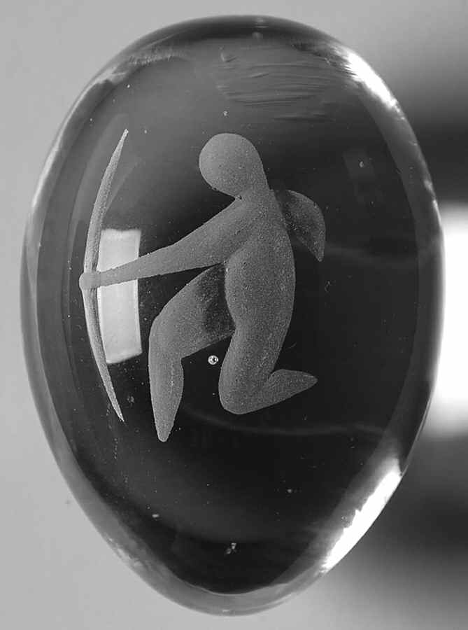 Art Glass Paperweights Clear, Man With Bow - No Box by Unknown Mfg Collectibles-1