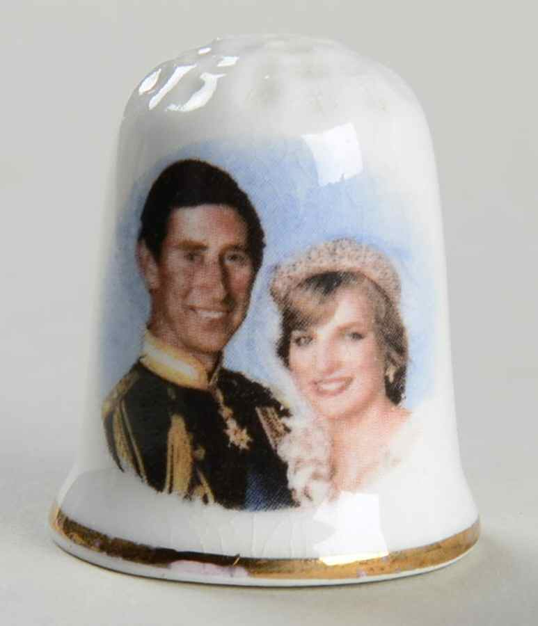 Royalty Giftware Charles & Diana Wedding Thimble - No Box by Unknown Manufacturer-1