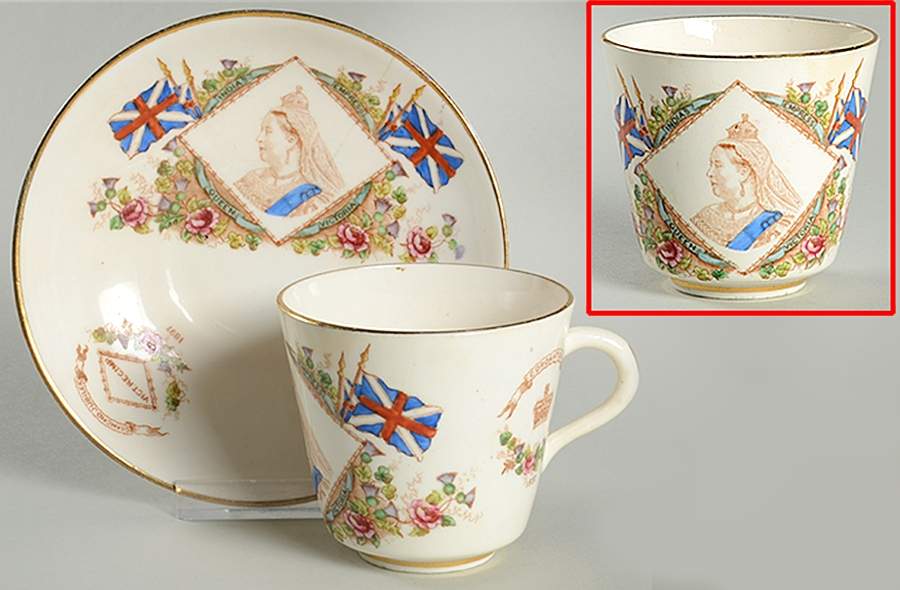 Royalty Giftware Victoria Diamond Jubilee Cup & Saucer - No Box by Unknown Manufacturer-1