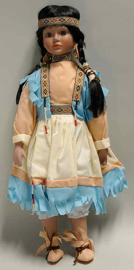 Porcelain Dolls Indian Girl - No Box by Unknown Mfg Collectibles-1