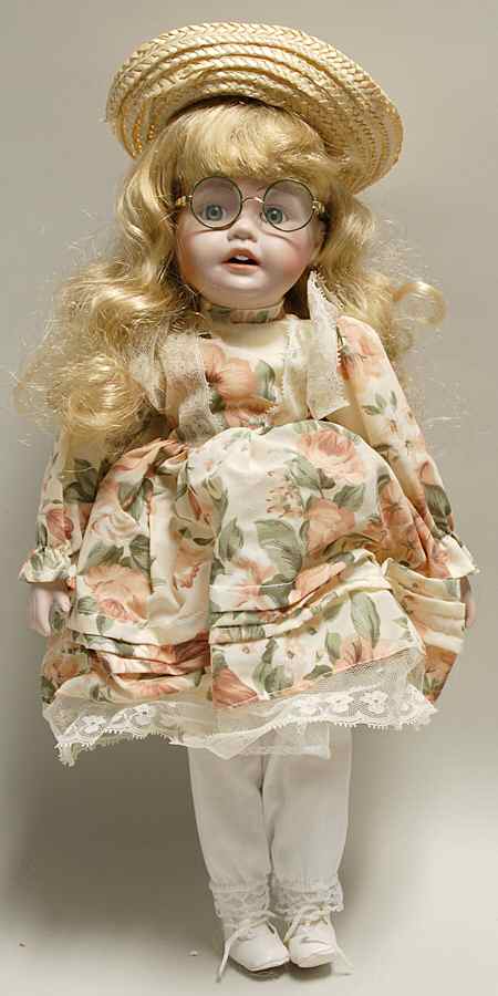 Porcelain Dolls Doll W/ Eye Glasses - Boxed by Unknown Mfg Collectibles-1