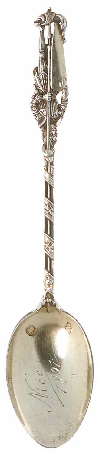 France Souvenir Spoons Nice-Knight In Armour Handle - No Box by Unknown Mfg Silver-1