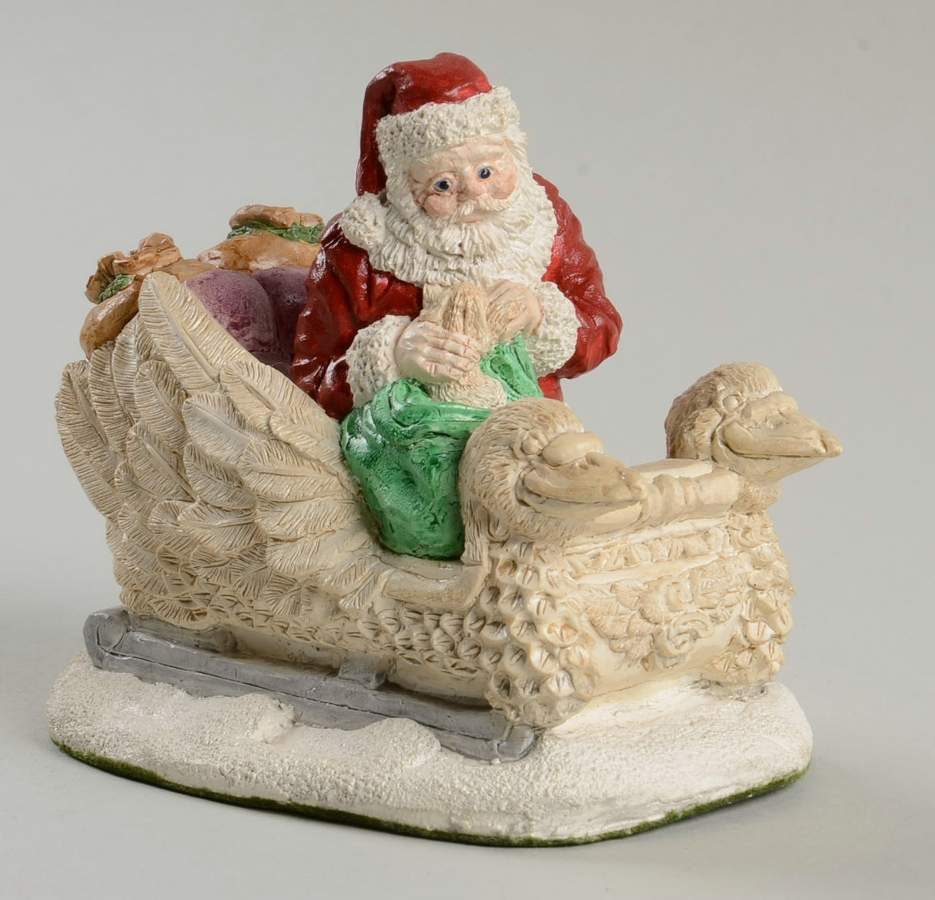 Jolly Old Elf Santa With Sleigh - No Box by United Design-1