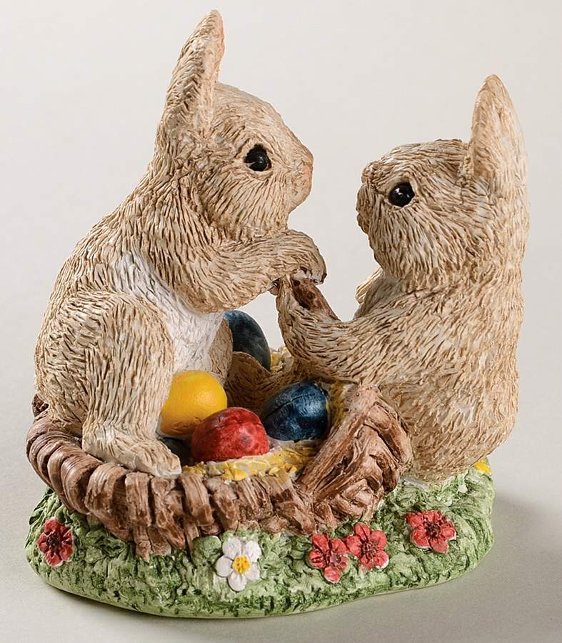 Easter Bunny Family Two In A Basket - No Box by United Design-1