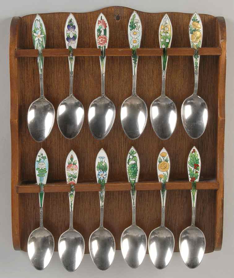 Flowers of the Month Spoon Set Of Twelve - No Box by Unknown Mfg Silver-1