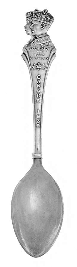 Royalty Souvenir Spoon-Silverplate Tour Of Canada- George Vi & Elizabeth - No Box by Unknown Mfg Silver-1