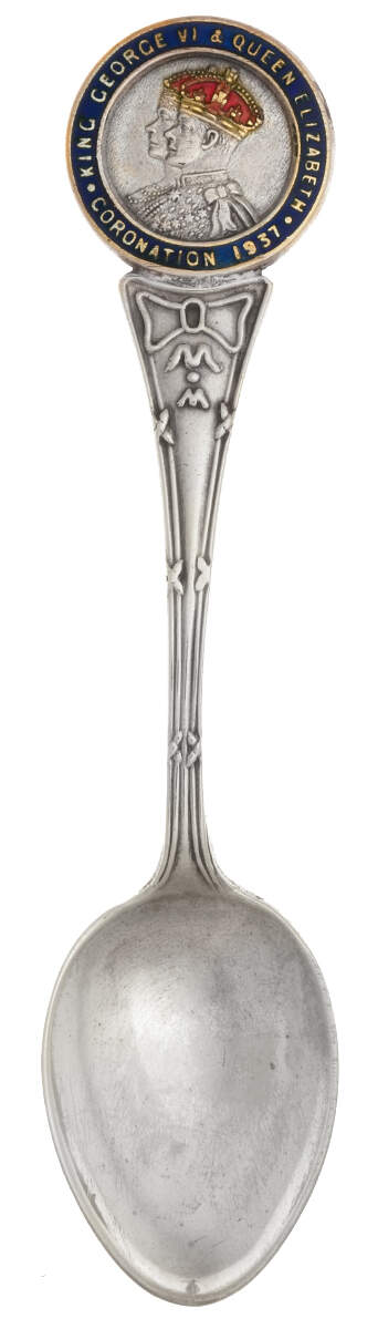 Royalty Souvenir Spoon-Silverplate Geo Vi & Elizabeth Coron 1937 - No Box by Unknown Mfg Silver-1