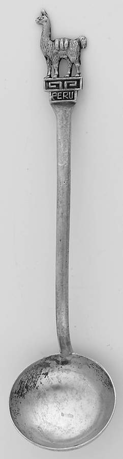Peru Souvenir Spoons Peru-Llama Tip - No Box by Unknown Mfg Silver-1