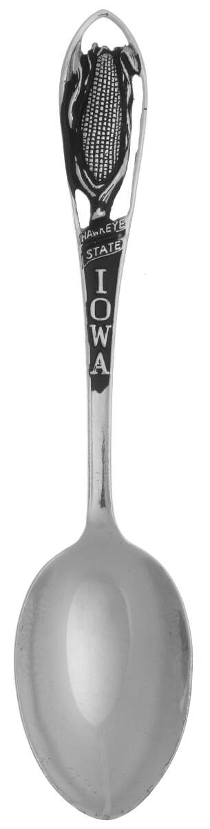 States and Cities Spoons(Silverplate Or Stainless) Iowa, Hawkeye State - No Box by Unknown Mfg Silver-1