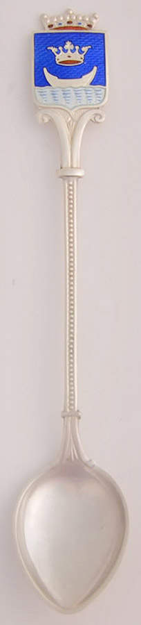 Finnish Souvenir Spoons Crown Over Boat On Water - No Box by Unknown Mfg Silver-1