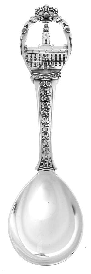 International Souvenir Spoons Christiansborg, Kobenhavn - No Box by Unknown Mfg Silver-1