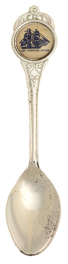 International Souvenir Spoons Uss Constellation - No Box by Unknown Mfg Silver-1