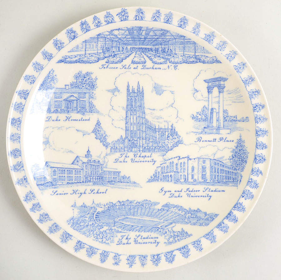 City Plates Durham-North Carolina- Blue - No Box-North Carolina 1 Blue by Vernon Kilns-1