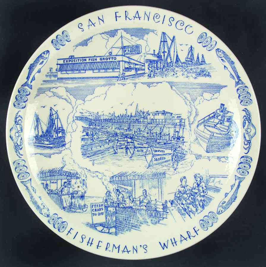 City Plates San Francisco-Fisherman's Warf - California, No Box by Vernon Kilns-1