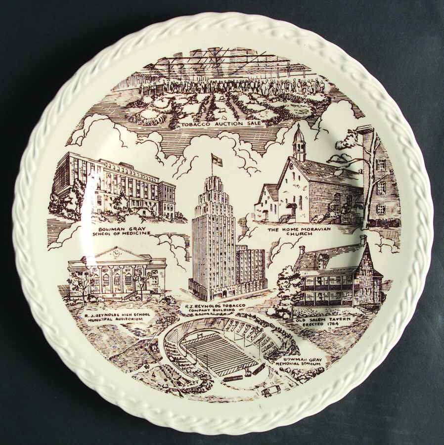 City Plates Winston Salem North Carolina-Brown - No Box-North Carolina 8-Brown by Vernon Kilns-1